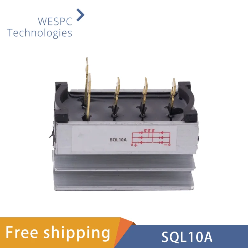 SQL10A Three Phase Diode Bridge Rectifier 10A 1000V Replacement For New Full Wave Diode Module 5 Terminal Heatsink Shape