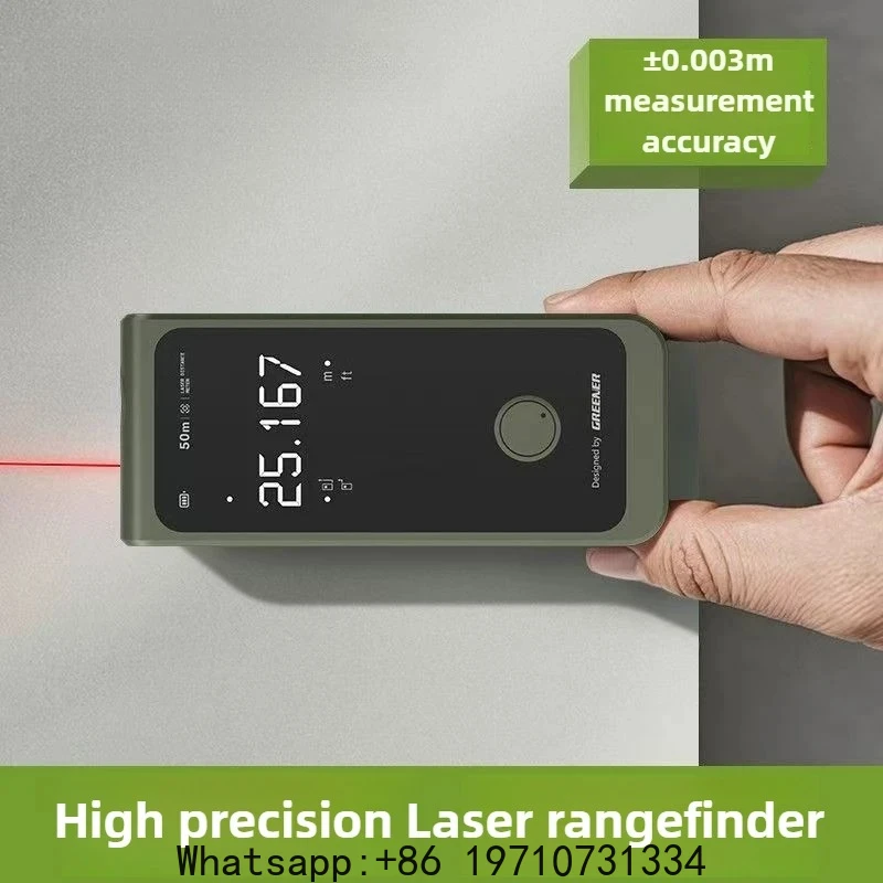 

Greener 50M Smart Laser Measure, Rechargeable Digital Tape with LED Display, Intelligent Ruler & Rangefinder