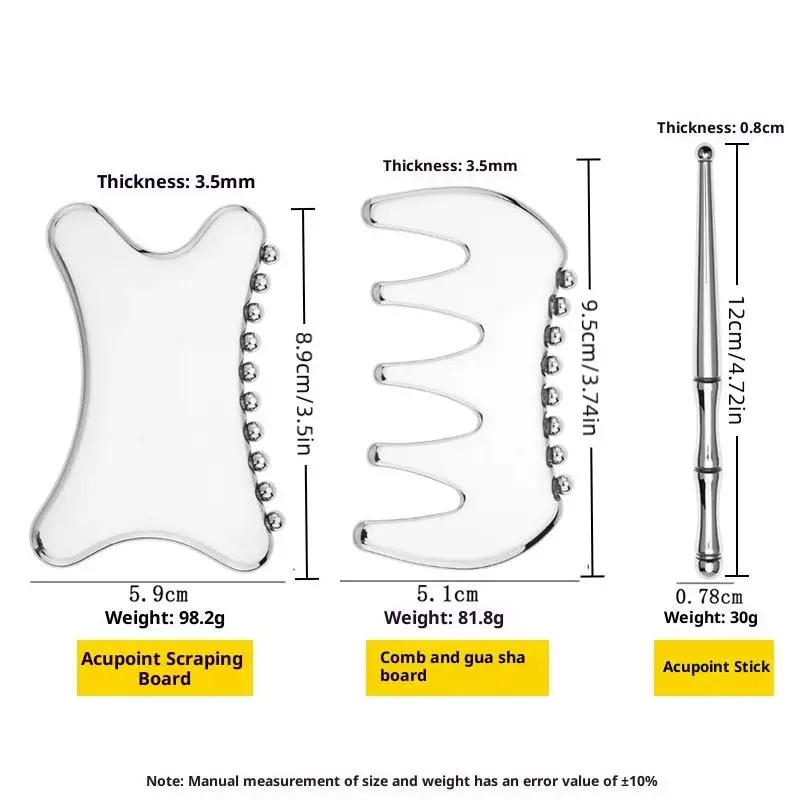Gua Sha-massagehulpmiddel van roestvrij staal – schraapplaat voor gezichts- en lichaam voor nek-, rug- en gezichtstherapie