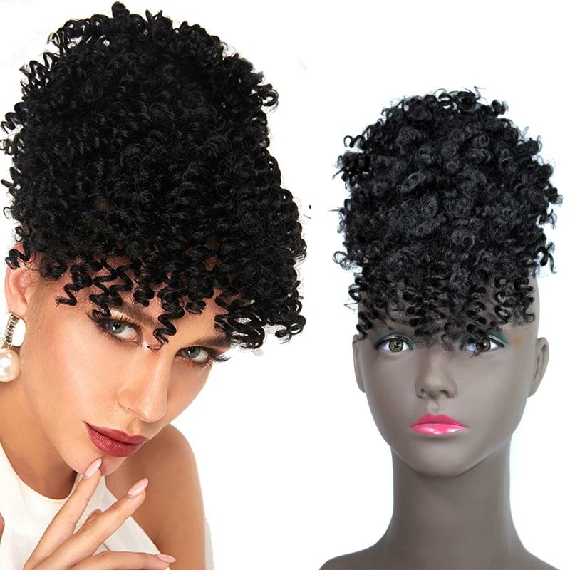 extensoes-de-cabelo-sintetico-afro-puff-com-rabo-de-cavalo-de-cordao-ajustavel-e-franja-curto-crespo-cacheado-estilo-abacaxi-de-encaixe-para-coque-enrolado