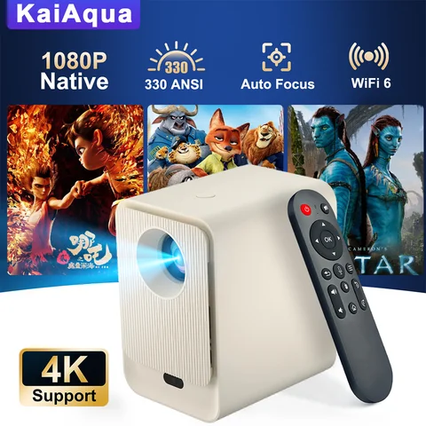 Portable 4K Projector 330ANSI Android 12 WIFI 6 No-Sense Auto Focus Outdoor Full HD Projector Video Movie Home Theater 2026 New