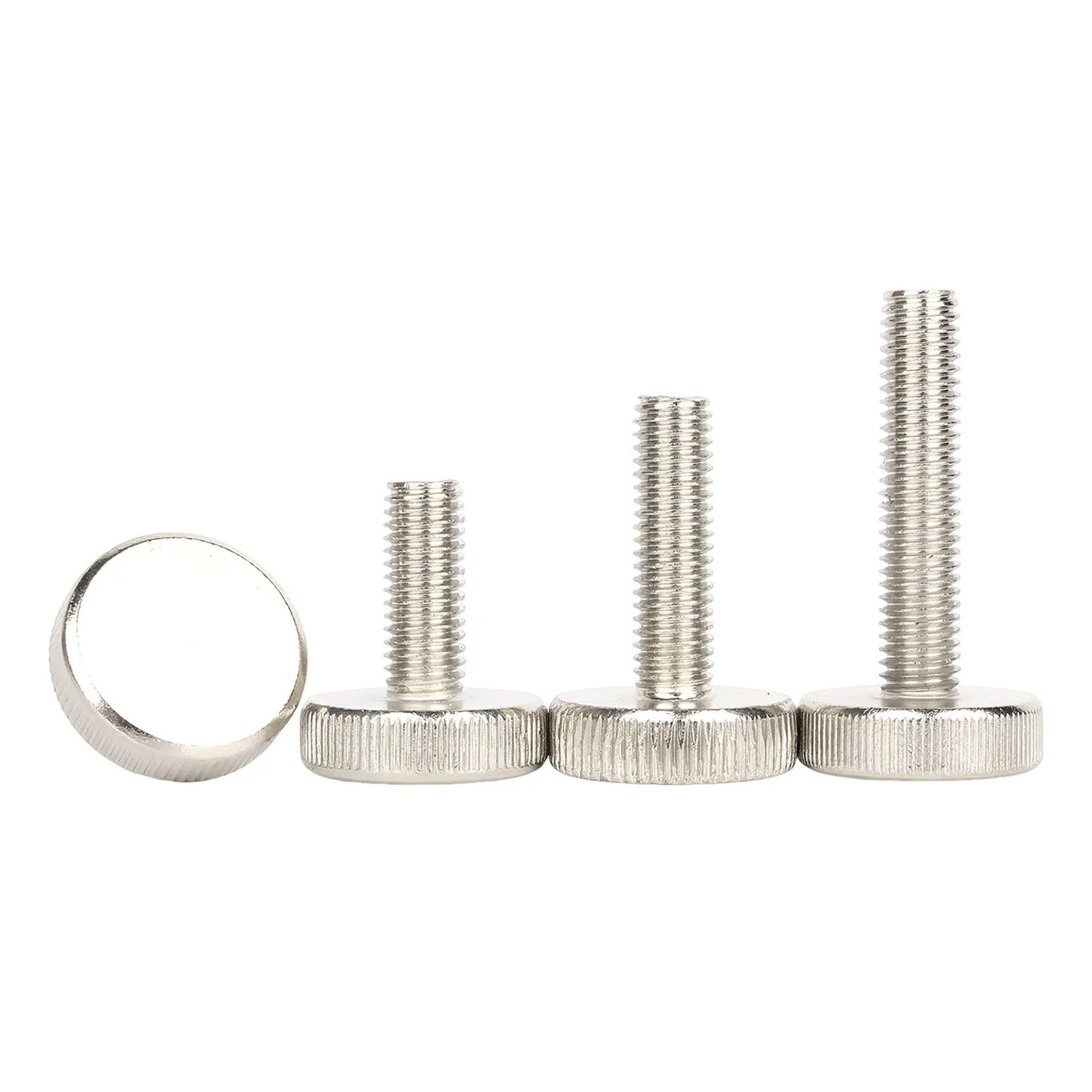 M3 M4 M5 M6 M8 Nickel Plated Knurl Flat Big Round Head Hand Tighten Decorative Thumb Screw Adjusting Bolt