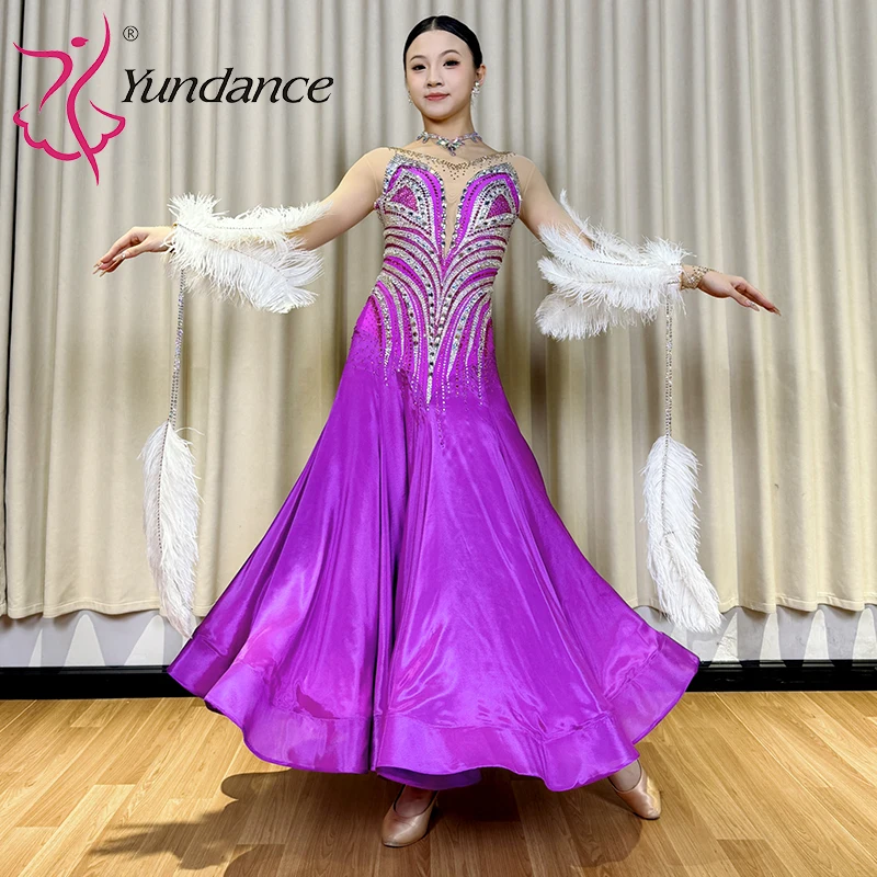 

B-26036 Женское танцевальное платье для бальных танцев по международным стандартам, из спандекса/полиэстера, для выступлений на сцене