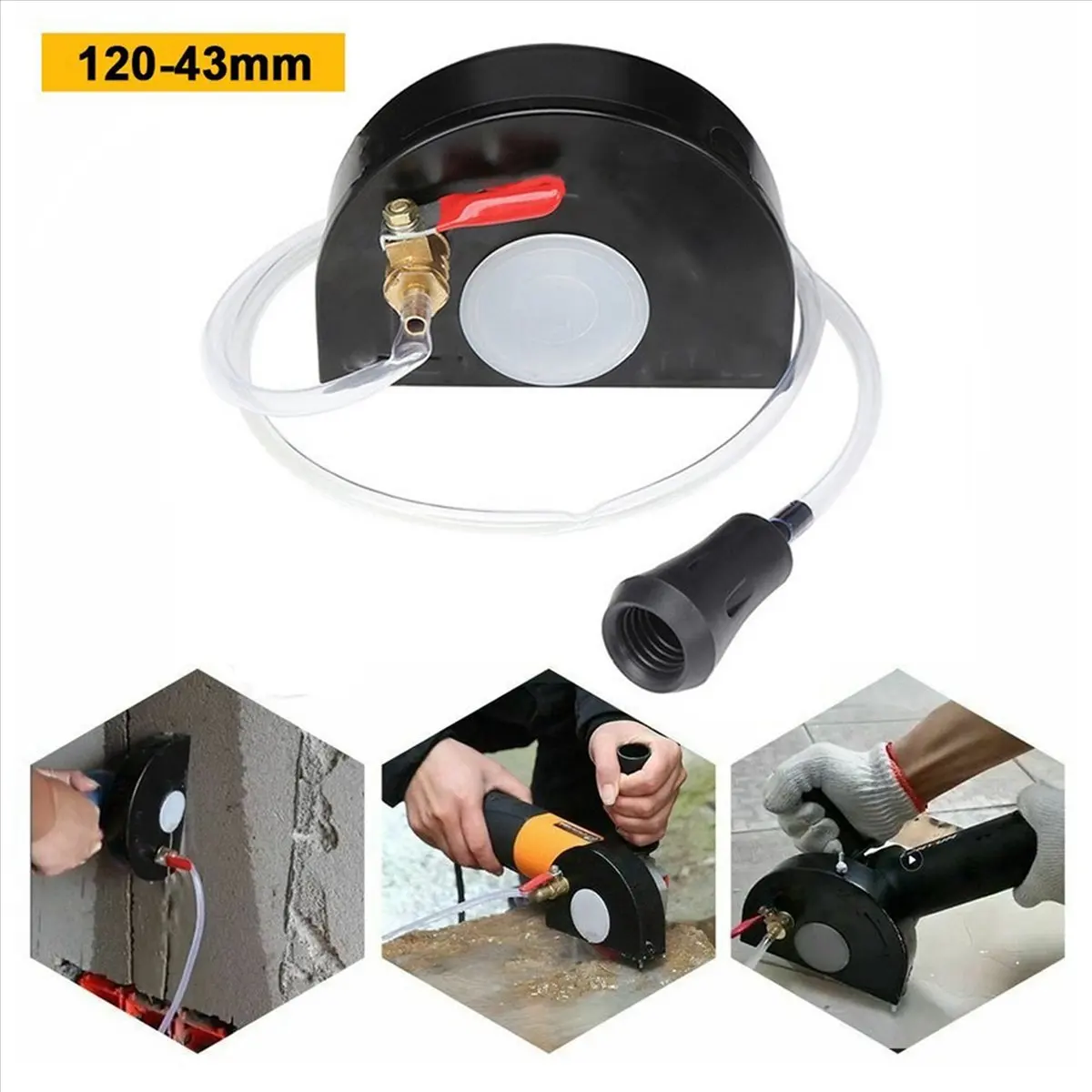 

SEO 2X Angle Grinder Shield Set Water Cutting Machine Base Safety Cover Dust Collecting Guard Kit Dust Shroud Cover