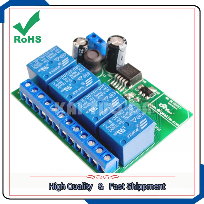 BLE Bluetooth 4 switch 4 way/channel relay wireless remote control by phone Internet community ZLRC04 module board