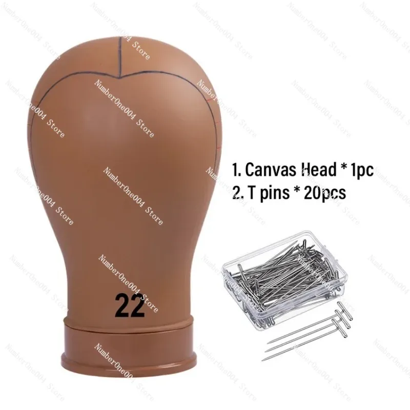 

PVC Mannequin Head Cork Canvas Wig Head Wig Making Display 22 23 Inch