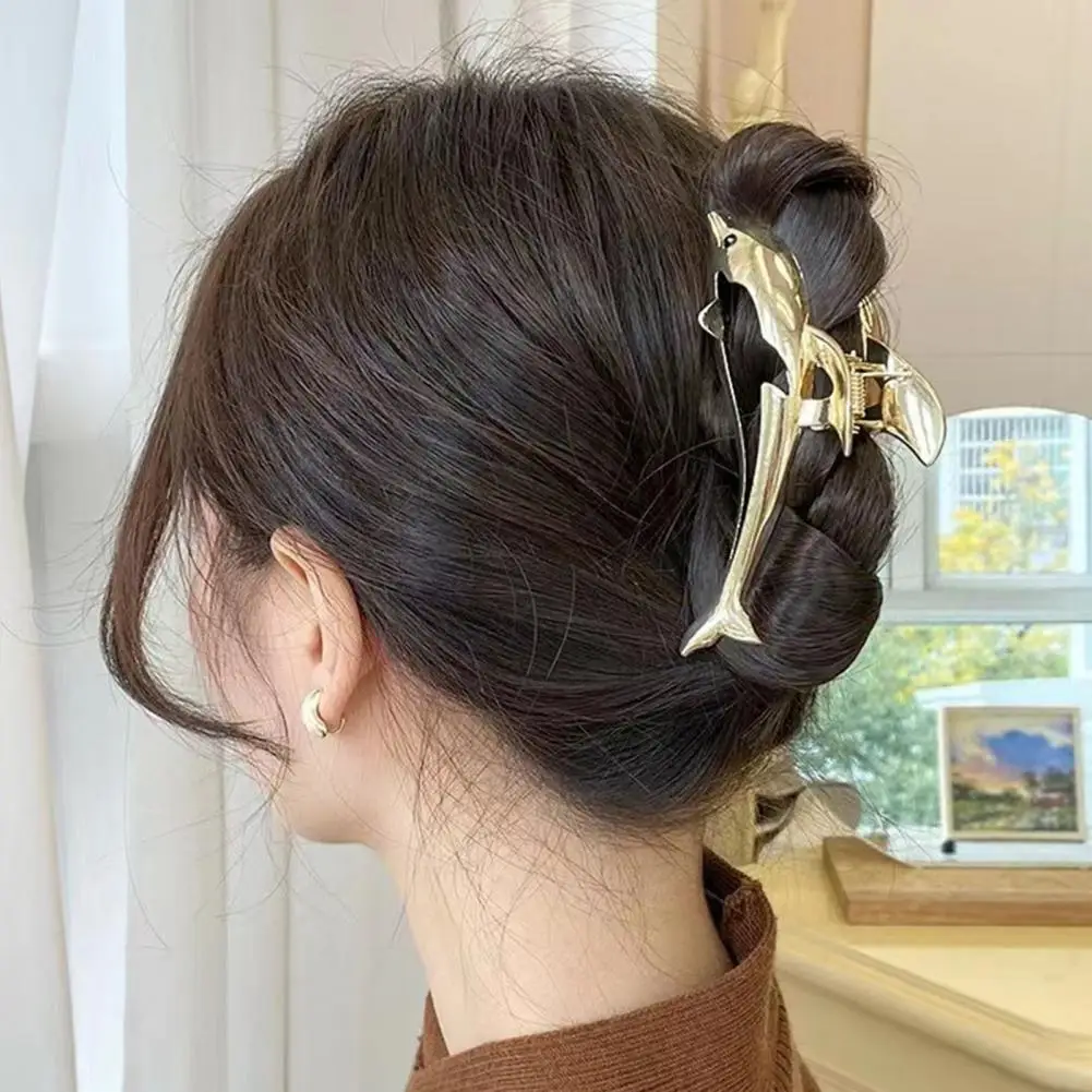 Hair Claw Dolphin Shape Stable Hairpin Headwear Women Girls Hair Claws Clips Ponytail Hairpin Crab Barrette