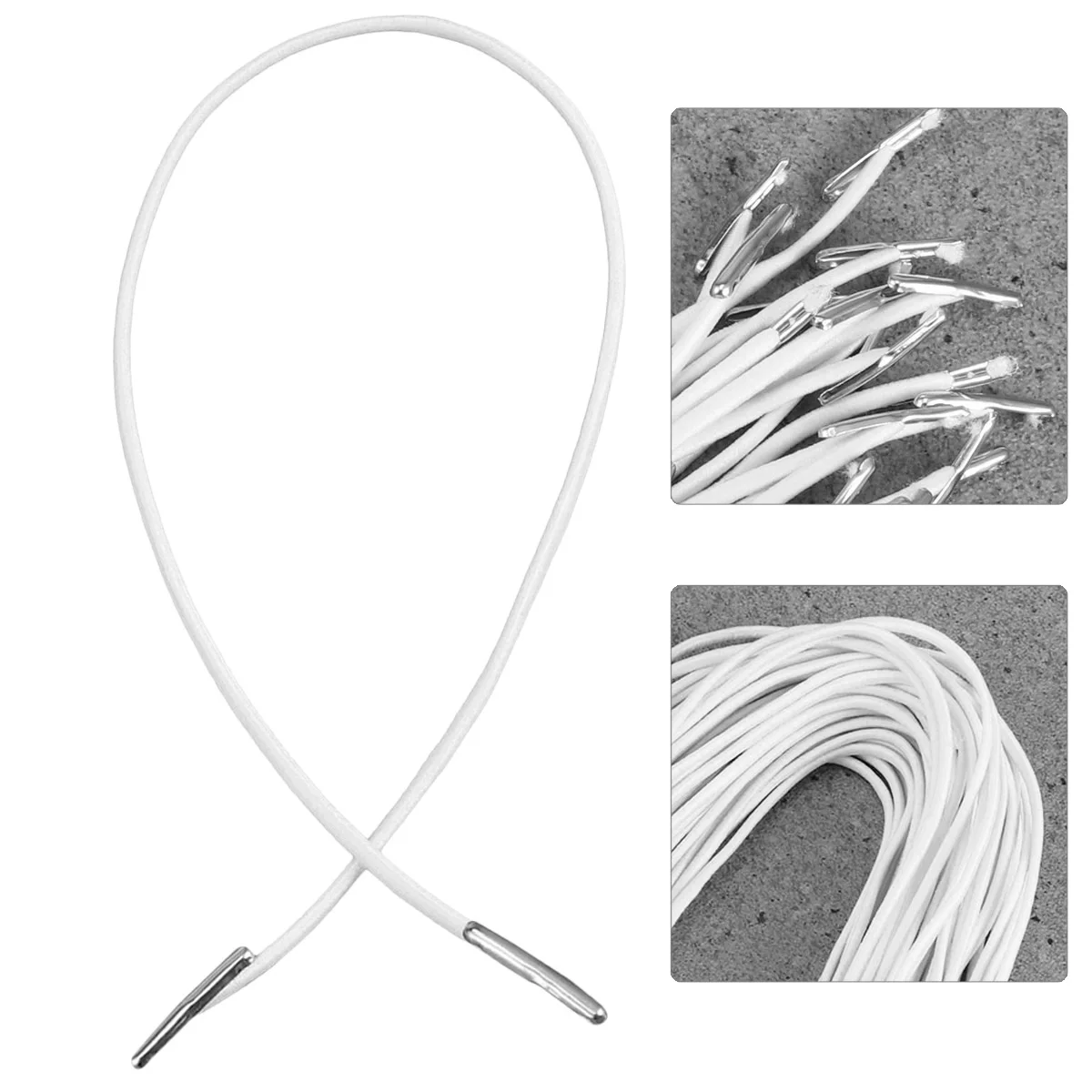 

100Pcs Elastic Barbed Cords Stretch Round String Smooth Barbs for Mask Accessories Book Binding Craft Projects Elastic Ropes