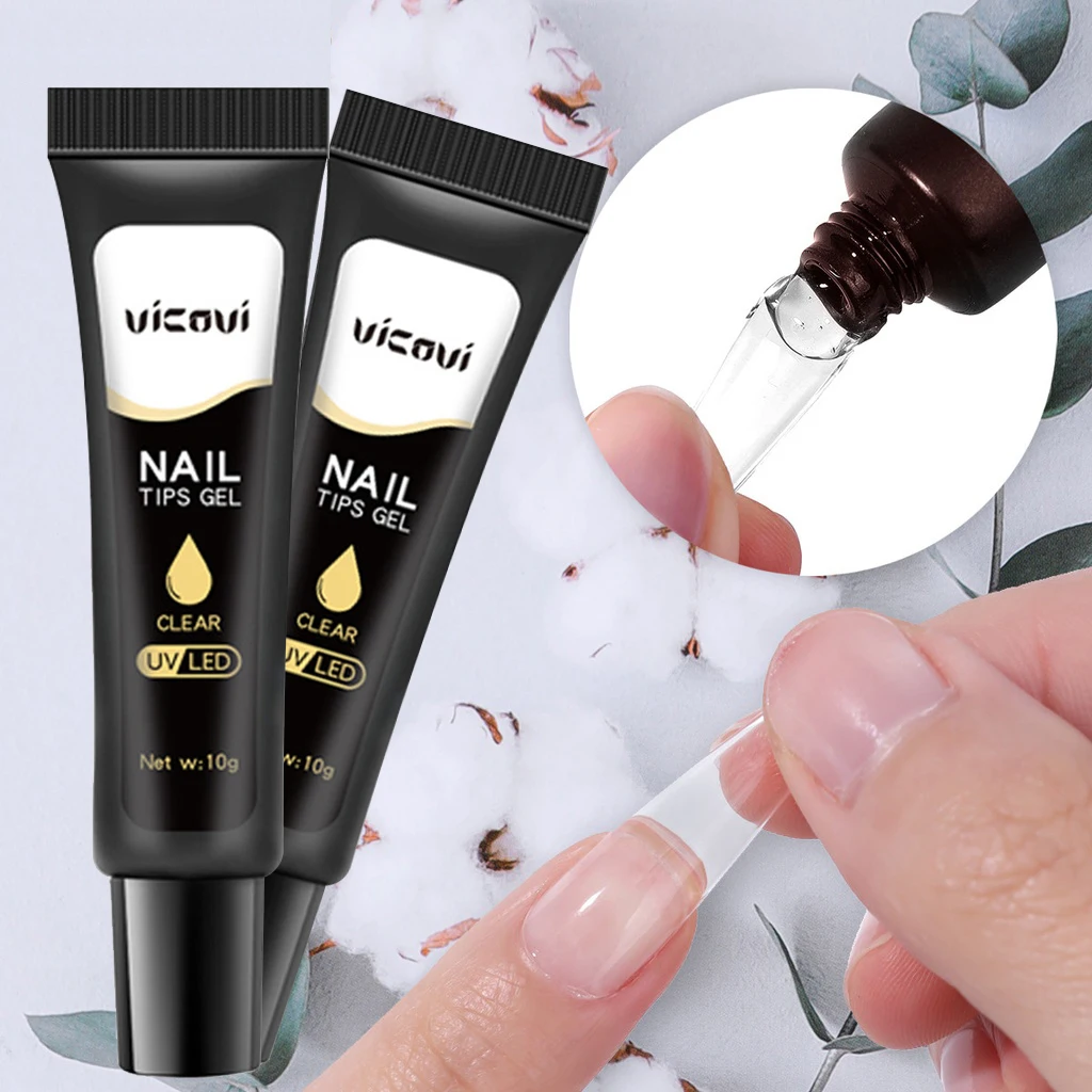 

10g Nail Art UV Gel Glue for Fake Press on Nail Tips Solid Nail Stick Extension AdhesiveTransparent Acrylic Fast Drying Glue