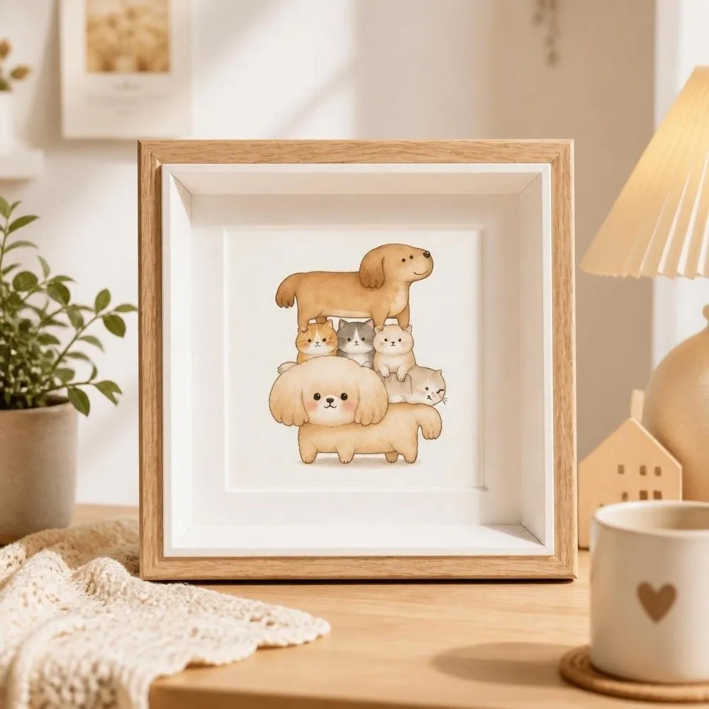 Cute 10x10cm Photo Frame Square Resin Desktop Picture Frame Photo Display Rack Photo Showcase