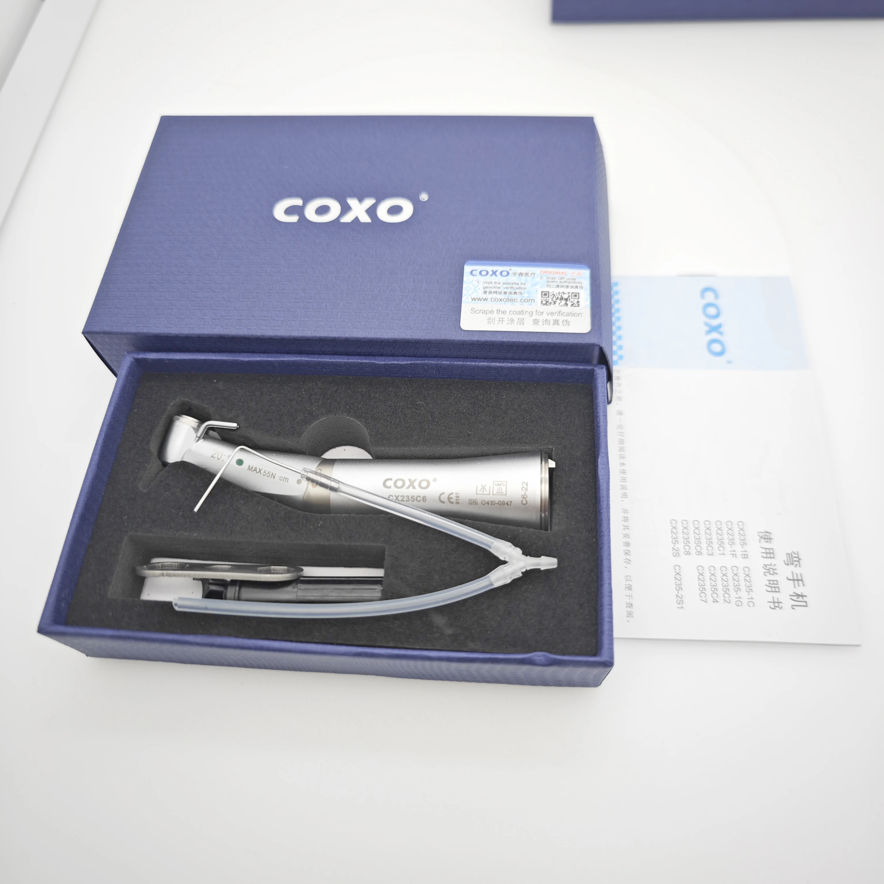 COXO Dental Implant Handpiece Fiber Optic Low Speed Handpiece 20:1 Reduction E Type Fit KAVO NSK W&H Implant Surgery CX235 C6-22