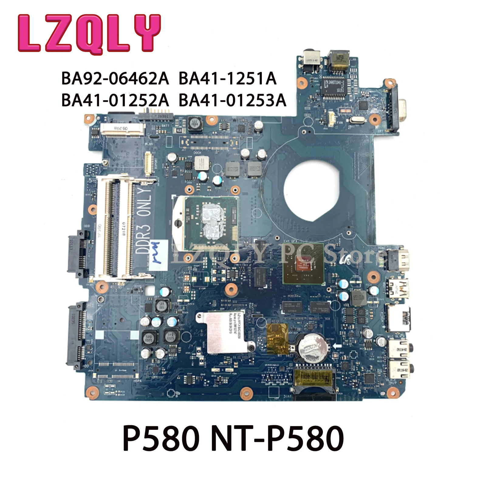 

LZQLY For Samsung P580 NT-P580 BA92-06462A BA41-1251A BA41-01252A BA41-01253A Laptop Motherboard HM55 Free CPU Main Board