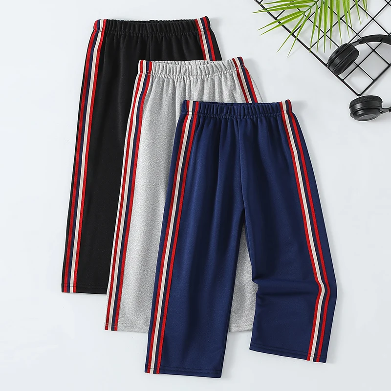3/1 Piece Autumn And Winter Children's Basic Versatile Color Blocked Casual Pants For Boys And Girls Sports Running Sweatpants