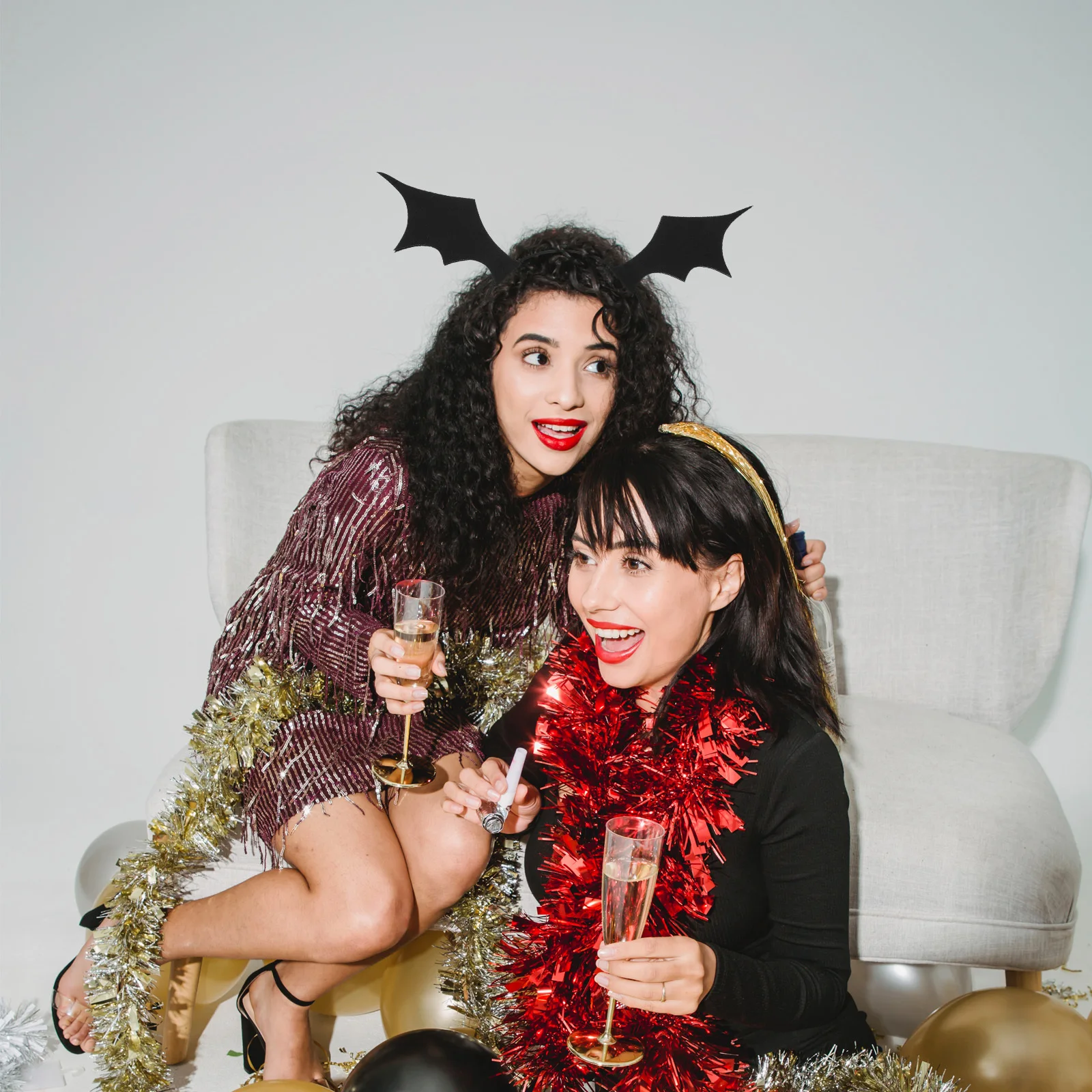 1 مجموعة الخفافيش عقال مقاطع الشعر هالوين تأثيري حزب الشعر الأطواق زي دائم صور الدعائم ملحق هالوين عقال