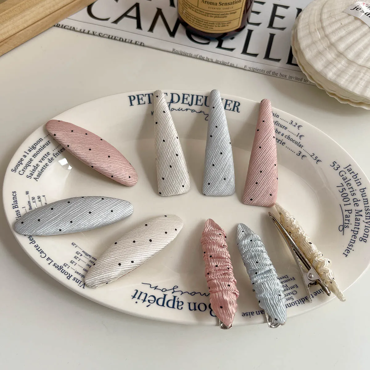 

Fabric Polka Dot Triangle Hairpin BB Clip Fashion Barrettes Hairpin Bangs Side Clip Headwear Hair Clip Hair Accessories Hairgrip