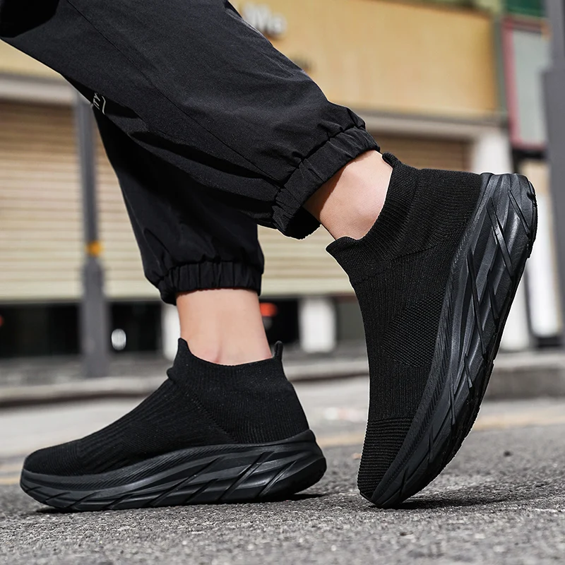 Running Shoes for Men Outdoor Cushioning Chunky Sneakers Autumn Winter Slip-on Casual Sock Shoes Unisex Women and Men Plus Size