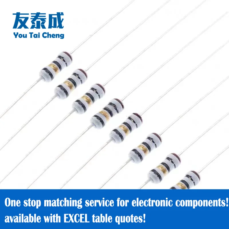 

50PCS Five color ring fuse Wirewound Resistors (KNP) 1/2W(0.5W) ±5% 5.1R 6.8Ω 7.5ohm 8.2R 10R 12R 22R 30R 33R 39R 0.1ohm