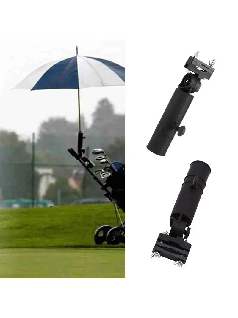 Uniwersalny uchwyt na parasol do wózka golfowego Regulowany stojak na parasol do wózka golfowego Klips do wózka dziecięcego Wózek inwalidzki Uchwyt na parasol — zdjęcie 2