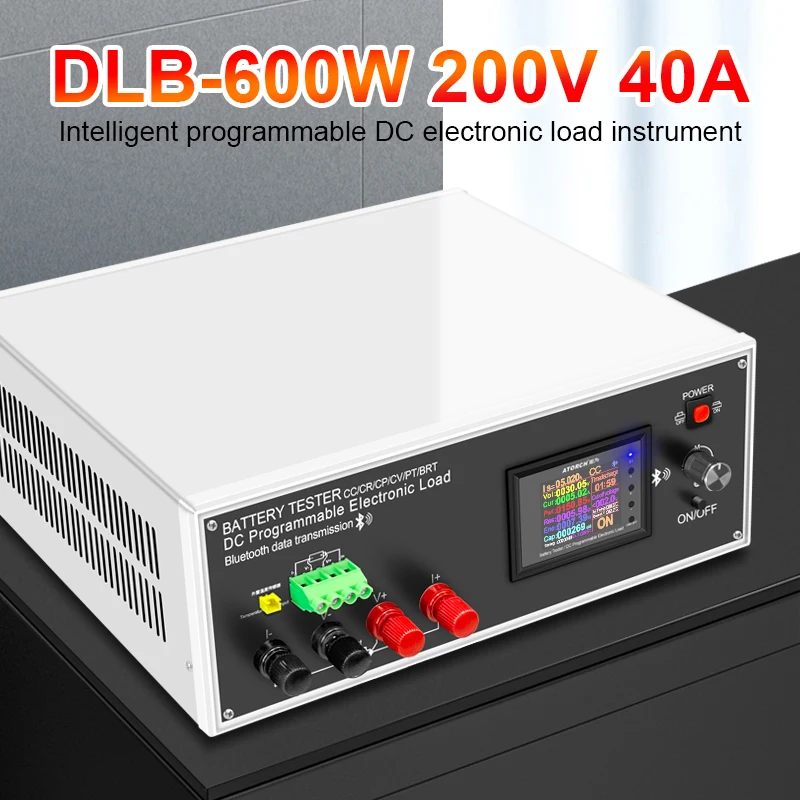 DLB-600W 200V 40A DC Electronic Load Tester Programmable High-Accuracy Resolution Car Battary temperature Capacity Monitor Tools