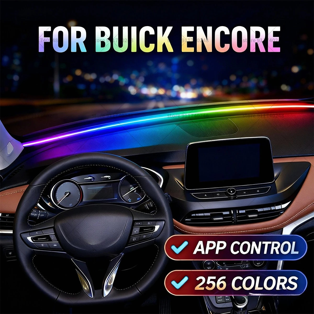 For Buick Encore Automotive decoration light strip,colorful acrylic front windshield soundproofing strip, ambience light