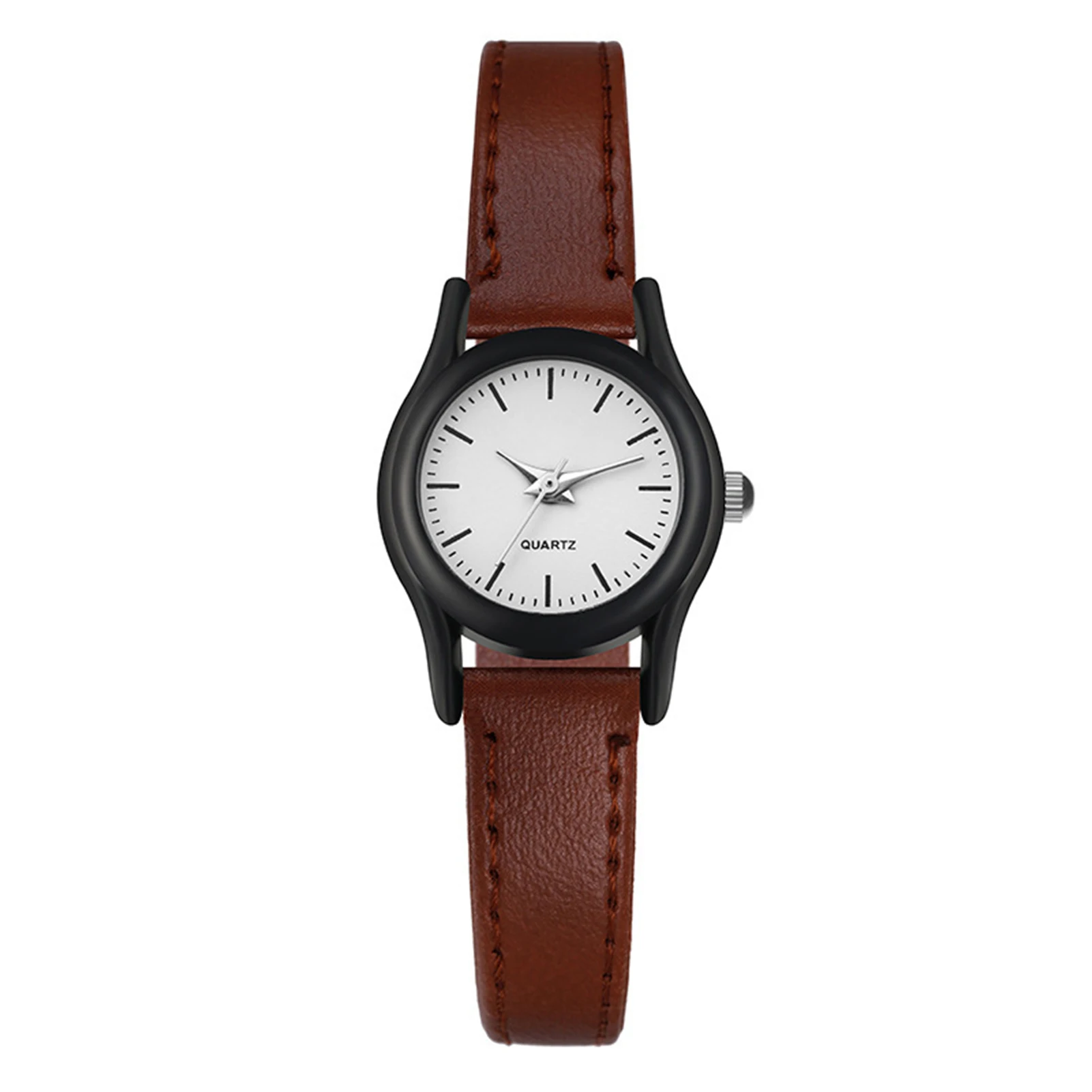 Relojes de pareja de San Valentín para hombres y mujeres, reloj de pulsera de cuarzo con esfera redonda minimalista, correa de cuero, amantes