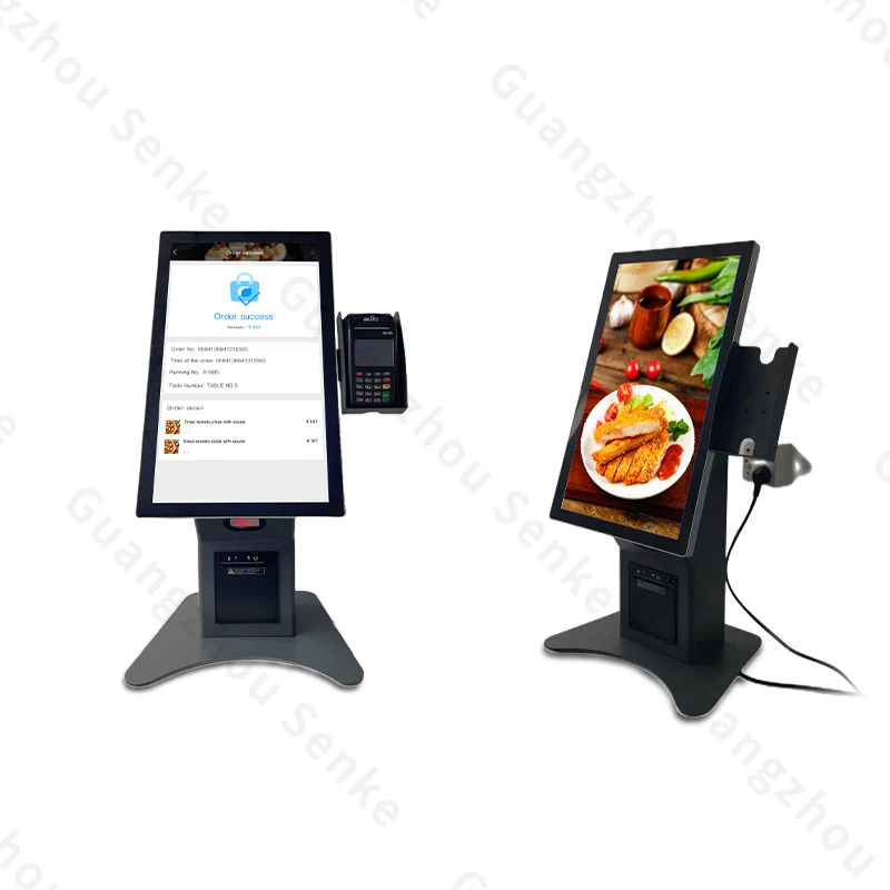 

15.6 21.5 Inch Capacitive Touchscreen Desktop Self Service Food Ordering Payment Kiosks with Thermal Printer
