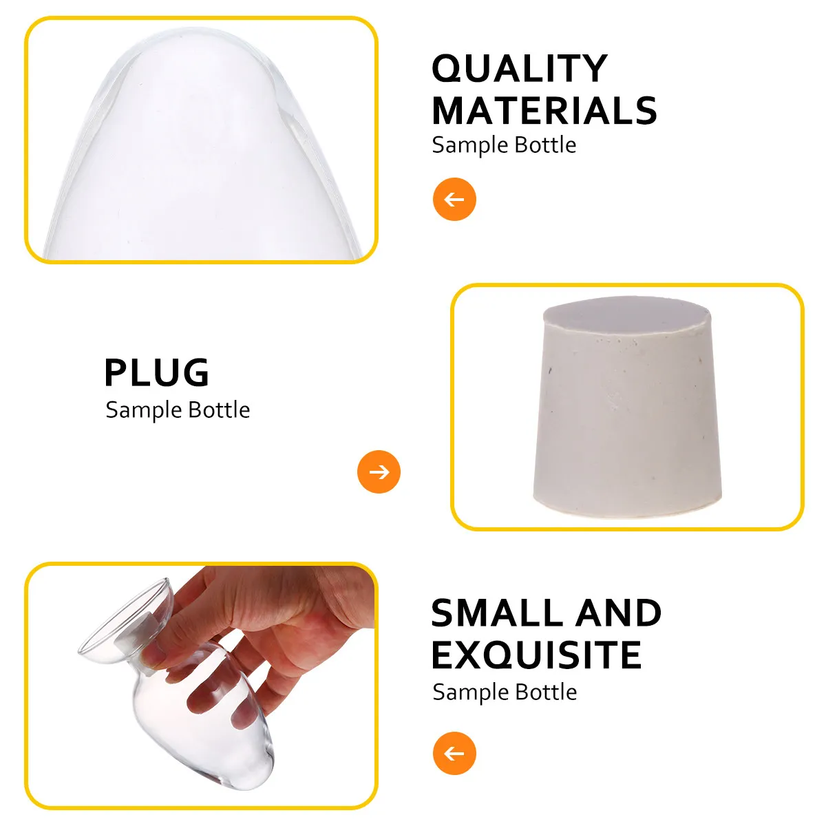 2Pcs Glass Chicken Heart Bottle Delicate Design Durable Material Polished Surface Flat Bottom Sample Vial Sample Bottle