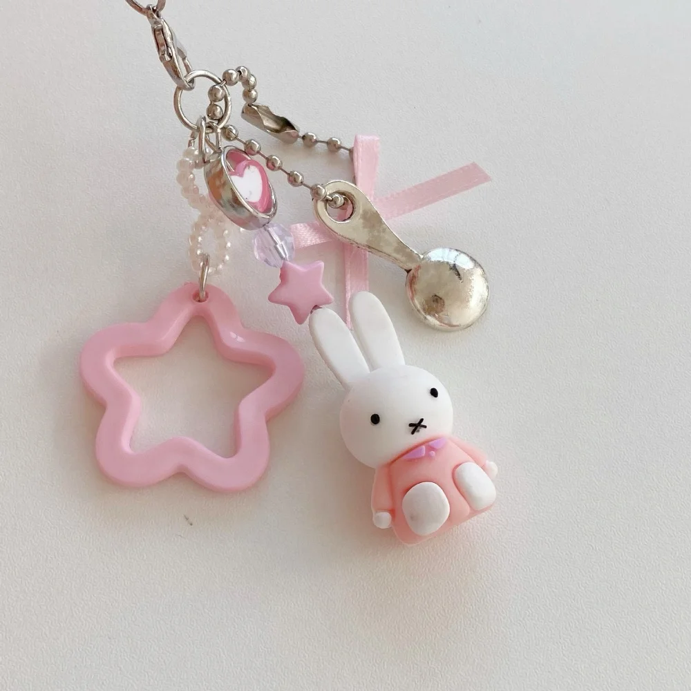 Niedlicher Miffy Kawaii Anhänger im neuen Stil, Mini-Cartoon-Kaninchen-Schlüsselanhänger für Rucksack, Schultasche, Handtasche, Handyhülle, Mädchen-Geschenk – Detail 7
