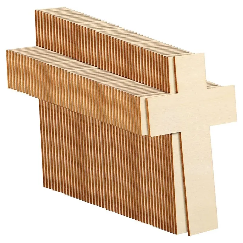 

Набор из 100 необработанных деревянных крестиков для поделок, украшения церквей и домашнего декора, 11 x 7 см