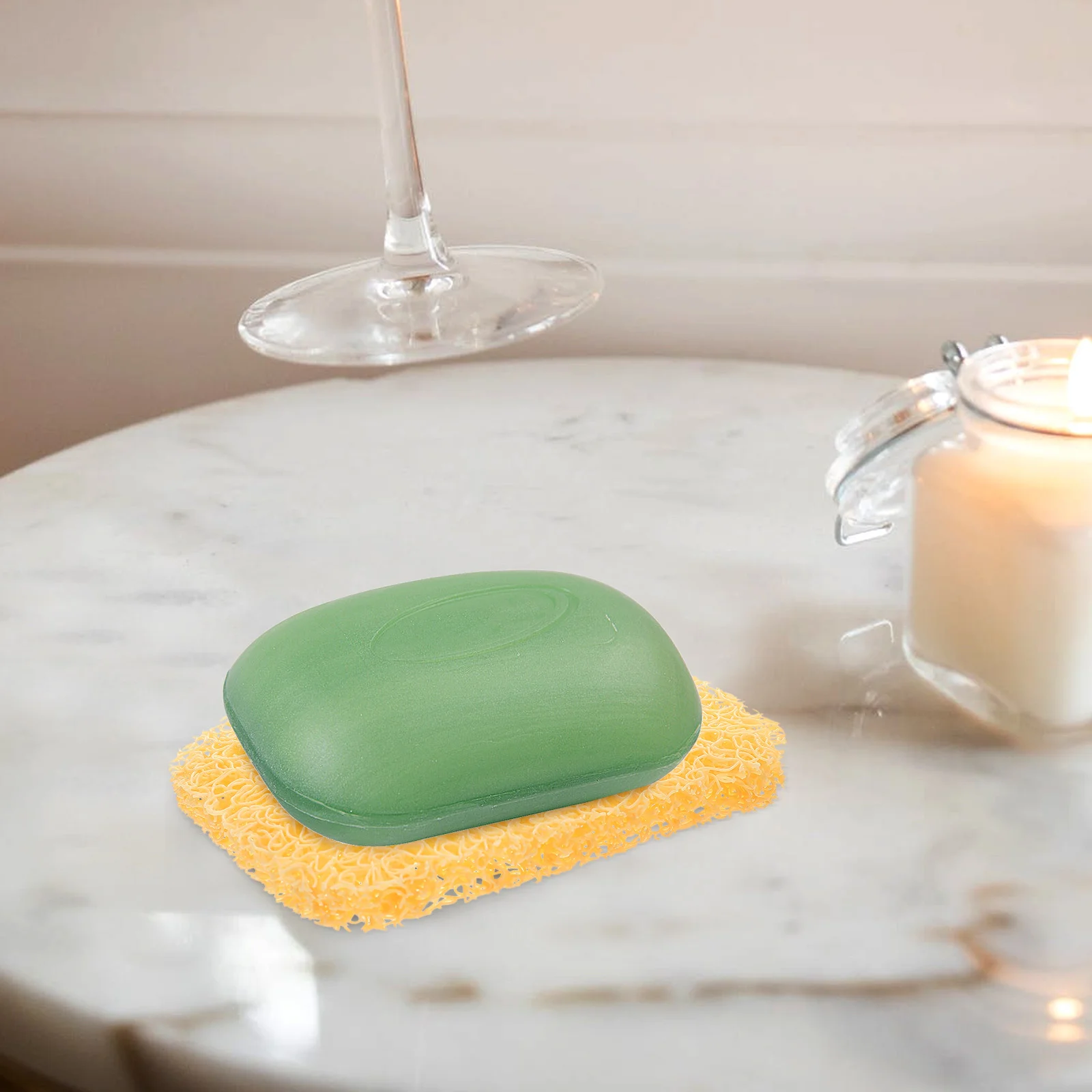 

6Pcs Soap Saver Non-Slip Mat PVC Bathroom Kitchen Soap Draining Holder Elegant Design Water Draining Decorative