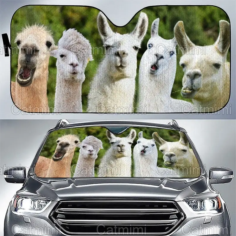 

Llama Car Sun Shade, Funny Llama Car Sunshade, Llama Car Decoration, Car Sun Protector, Llama Auto Sun Shade, Gifts For Him MCL2