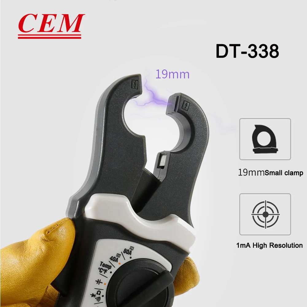 High Accuracy Digital Clamp Meter Professional Handheld Small Diameter Electricity Tester AC/DC Voltage, Current Meter, Resistan