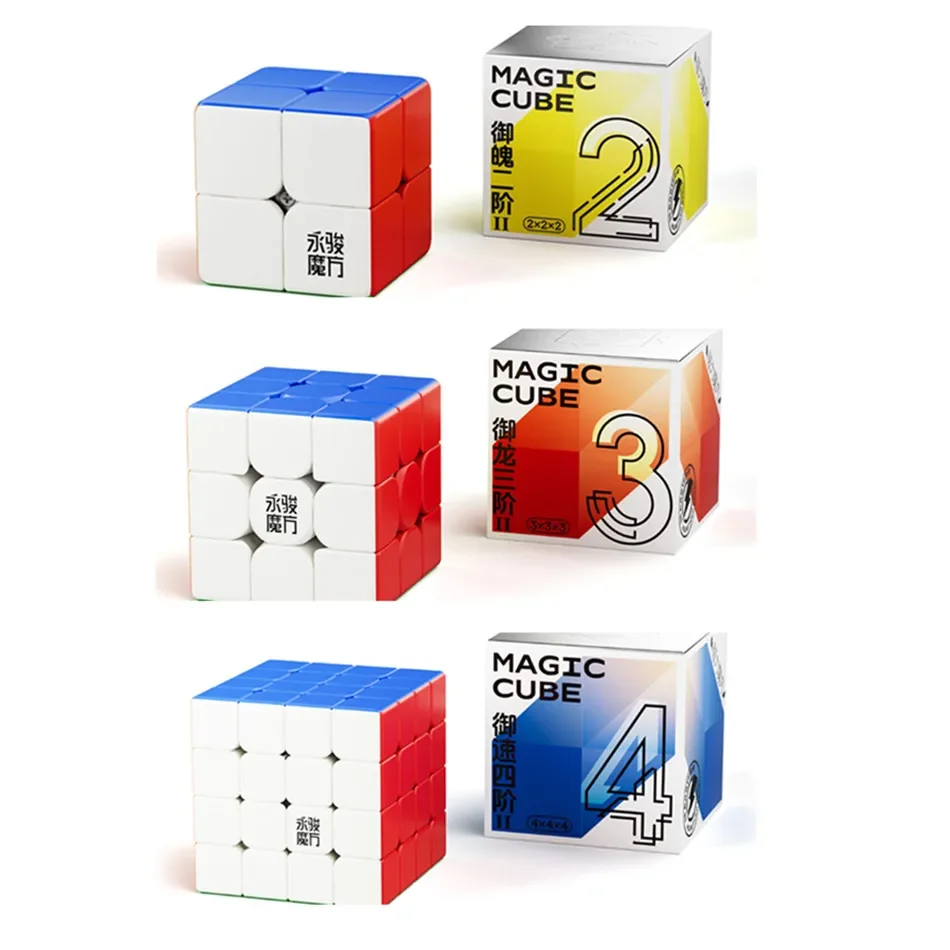 [JudyCube] YJ New YuPo/YuLong /YuSu Ⅱ Magnetic 2x2 3x3 4x4 Stickerless Speed Cube YongJun Magic Cube Puzzle Cubo Magico