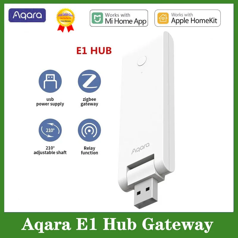 

Aqara E1 Hub Zigbee 3.0 USB Smart Gateway aqara Hub Wireless Zigbee Connect Control Remote For Mijia Mi home For Apple Homekit