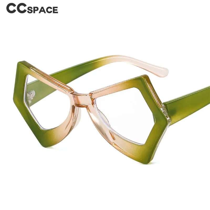 54620 Retro Polygon Anti-Blue Light Glasses Frame Cat Eye Exaggerated Men Women Large Frame Eye Protection Decorative Glasses