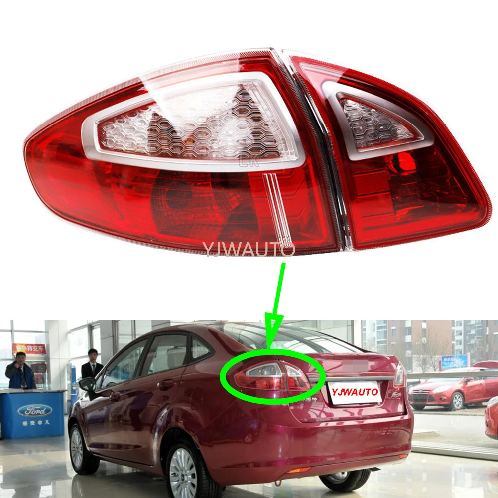 For Ford Fiesta 2013-2015 Taillights Car Tail Lamp Reverse Park Lamp Shell Brake Lamp Rear Turn Signal Light Assembly