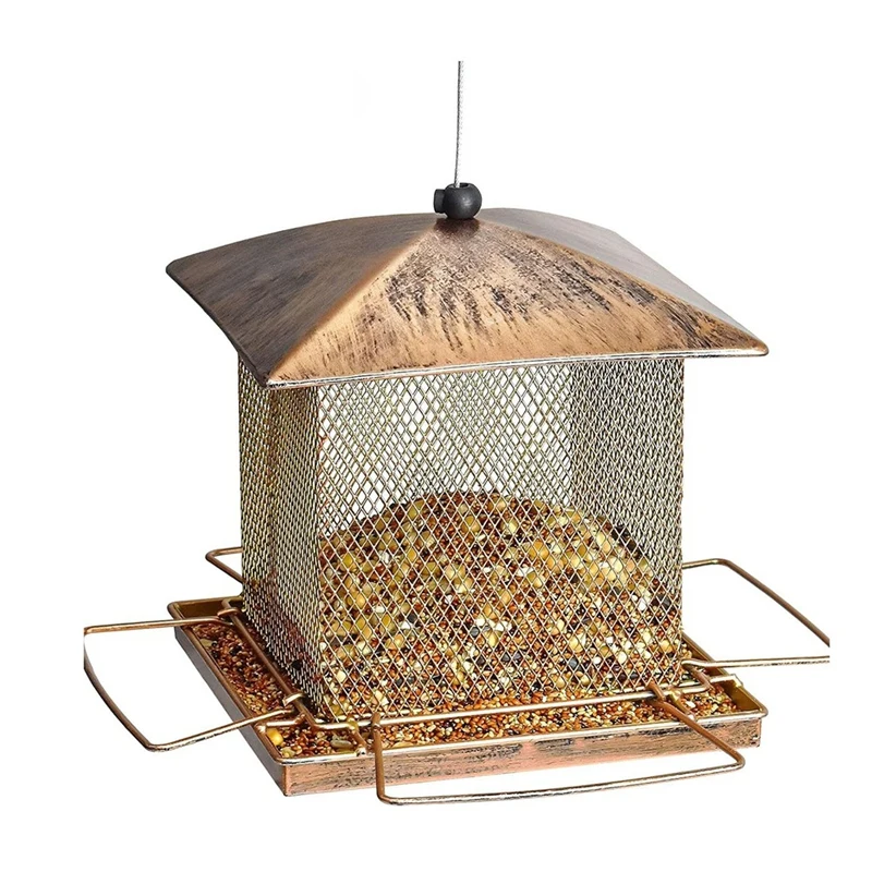

Кормушки для птиц на открытом воздухе, подвесные, большой вместимости, тяжелые металлические кормушки для белки, кормушки для птиц кардинала