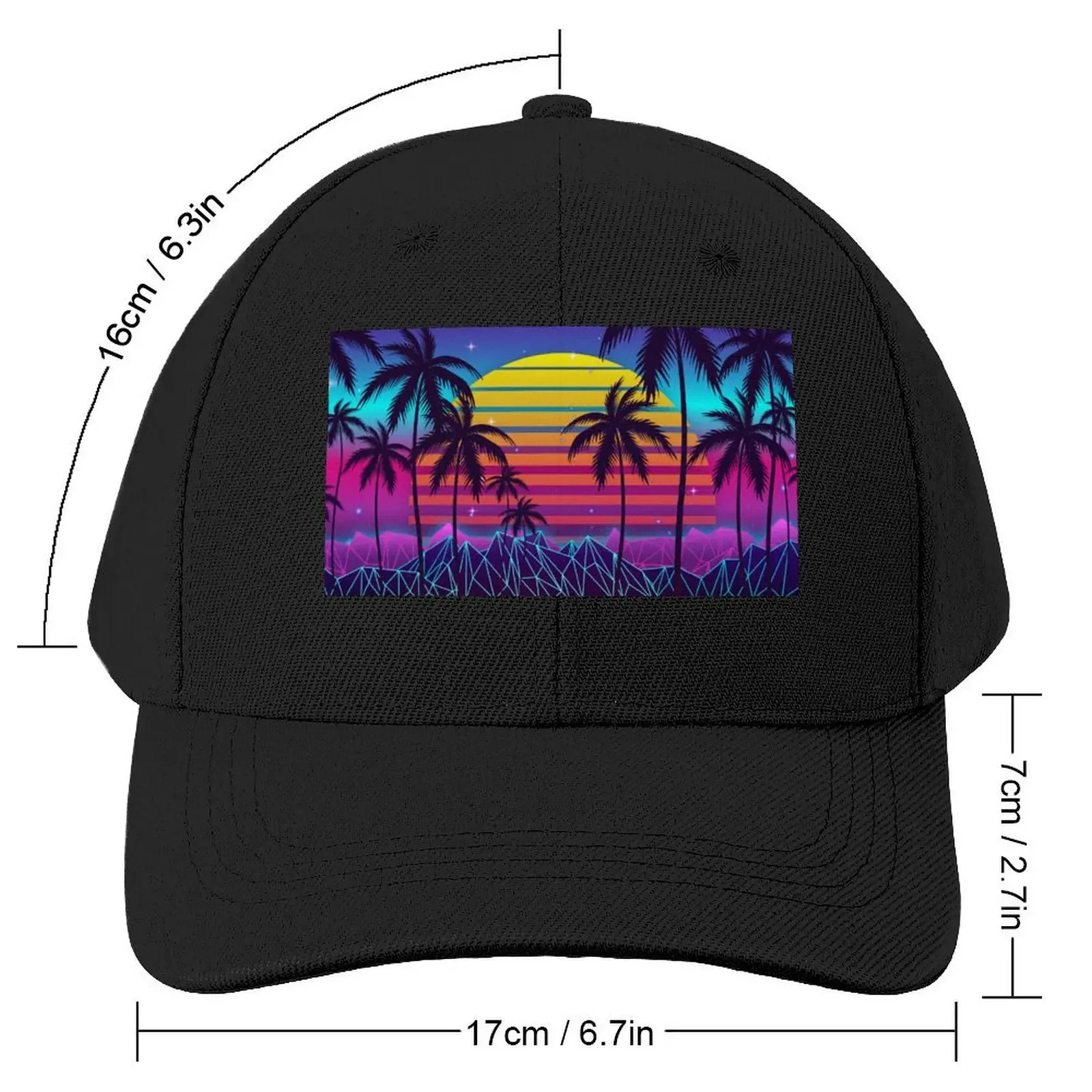 Radiant Sunset Synthwave Baseball Cap New In Hat Thermal Visor Male Women's