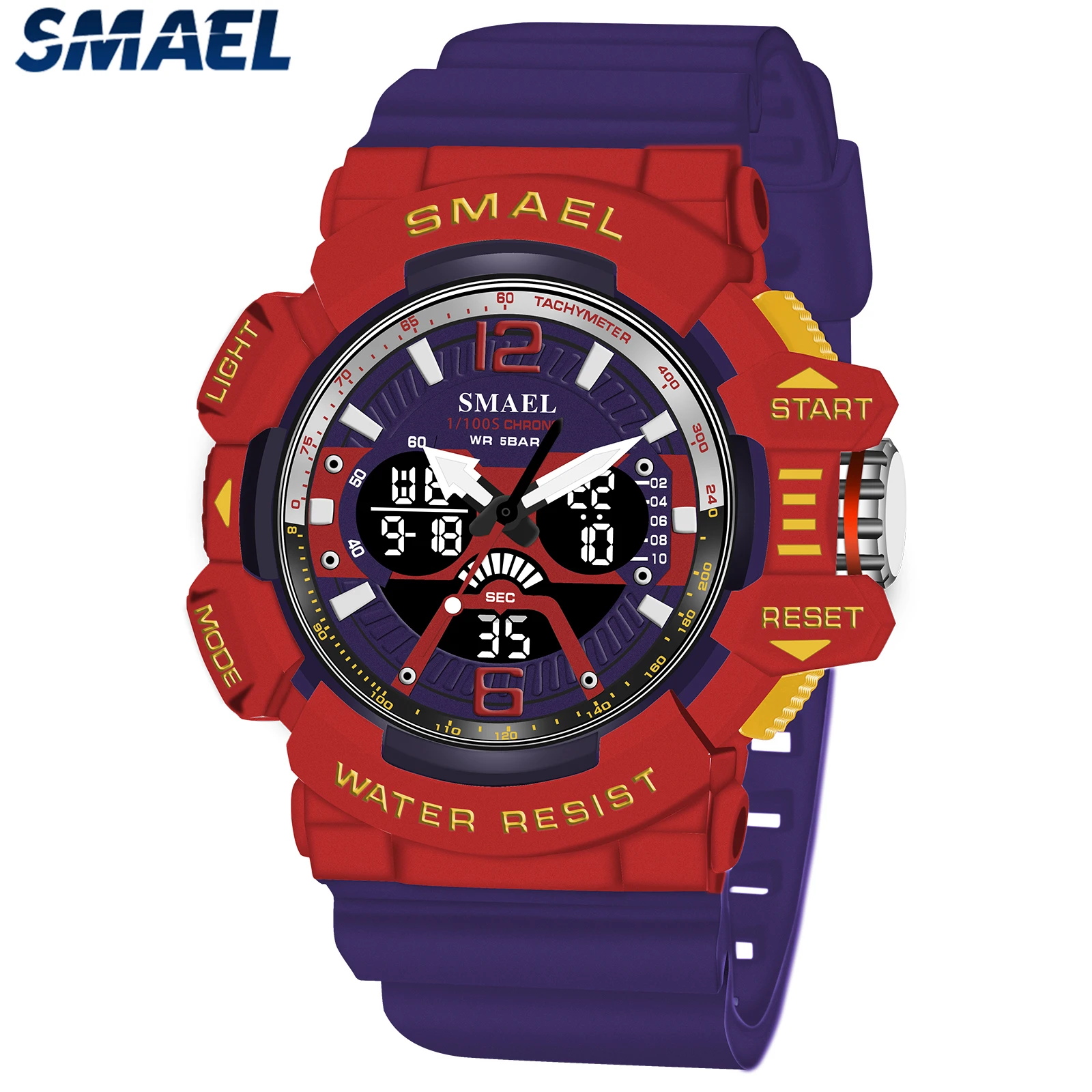 Quartz Watches Sport SMAEL Wristwatches With 50M Waterproof Luminous Digital Alarm Clock 8065 Men Watch For Men Miltary Army