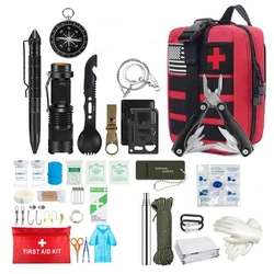 Kit de primeros auxilios de supervivencia, conjunto completo de equipo Molle para exteriores, Kits de emergencia, bolsa para Trauma, Camping, senderismo, aventuras IFAK