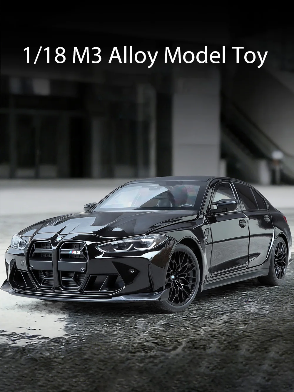 1:18 BMW M3 CS LCI Sportwagen Druckguss-Modell Legierungsspielzeug mit Öffnenden Türen, Lenkbaren Vorderrädern und Stoßdämpfung - Auto-Geschenk für Freunde