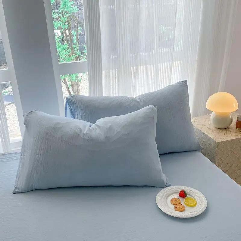 Solid Color Pillowcases 48*74 Cm Set Of 2 Premium Soft Pillow Protectors Breathable Pillow Covers For Bedroom Guest Room, Hotel,