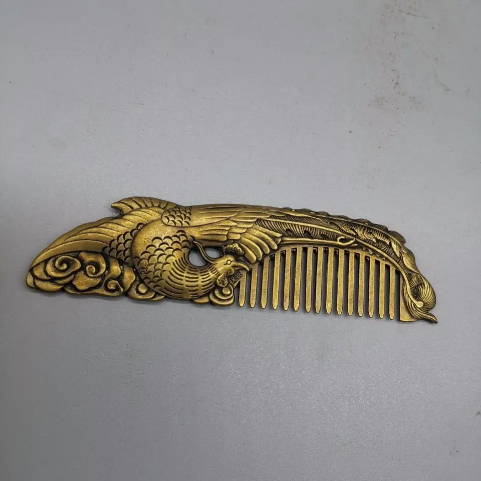 Brass comb ornament pendant Phoenix comb, dowry essential artifact, home crafts