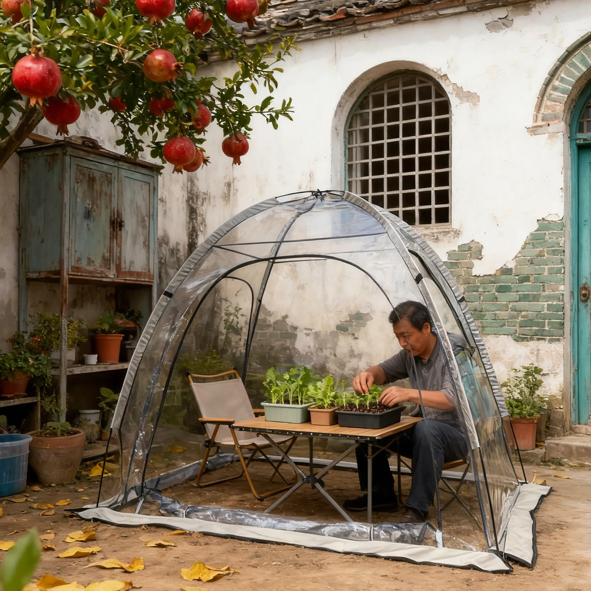 Carpa Burbuja Transparente de PVC para Invierno, Refugio Exterior a Prueba de Viento para Patio, Solárium Portátil para Jacuzzi, Camping y Jardín