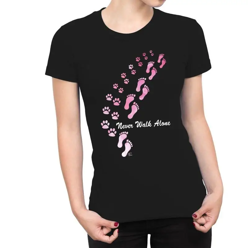 1T T Shirt Womens Never Walk Alone Paw Prints