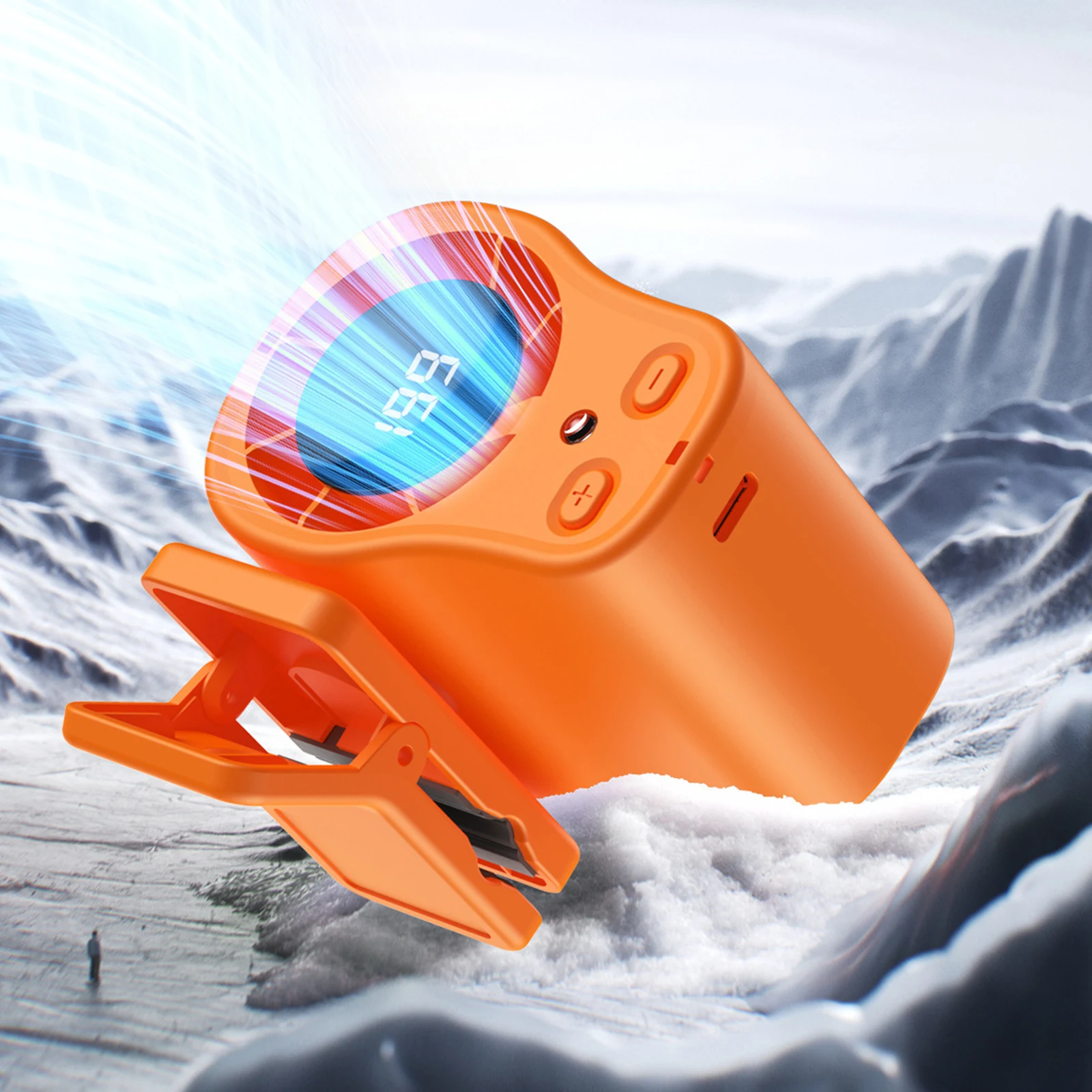 Car Clip on Fan 199 Speeds 360° Rotation Rechargeable Wearable Belt Waist Fan Semi-Cooling Technology for Cars Work Camping