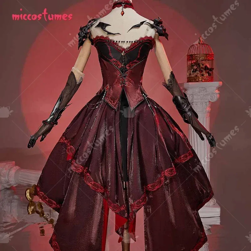 أزياء Cymiccostumes النسائية التأثيرية MC ملابس قتالية قرمزي العاطفة Abysm مجموعة تنورة علوية أزياء الهالوين التأثيرية