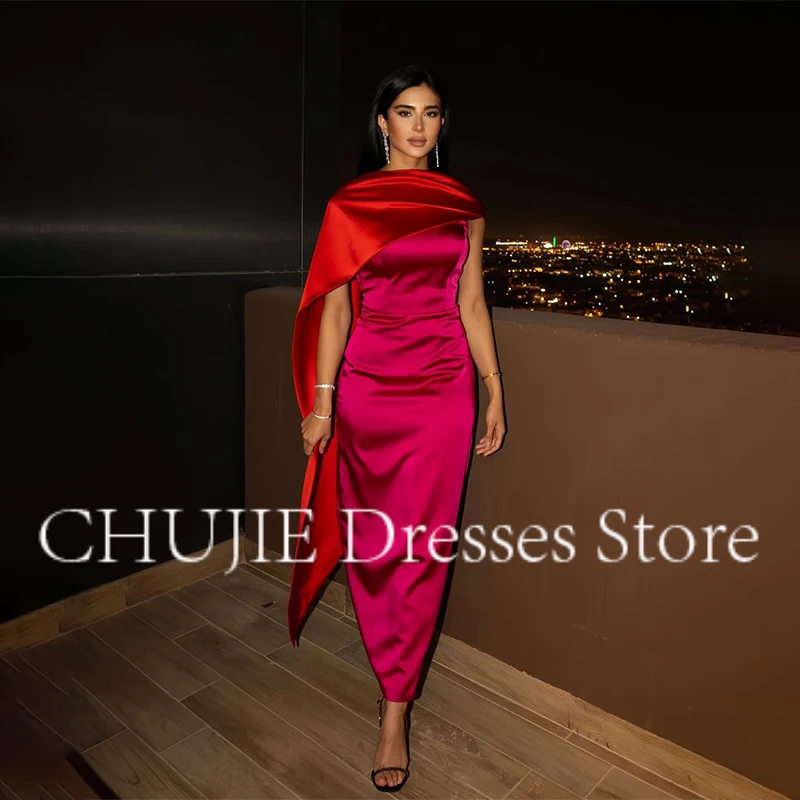 

One Sleeves Evening Dresses With Cape Slit Vestidos De Noite 2025 Dubai Saudi Arabic Prom Dress حزب اللباس Birthday Dresses