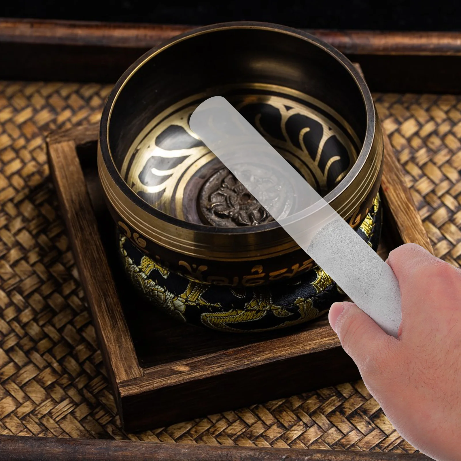 

1Set Crystal Singing Bowl Mallet Acrylic Sound Bowl Rod Meditation Striker Tool Lightweight for Yoga Sound Therapy Relaxation