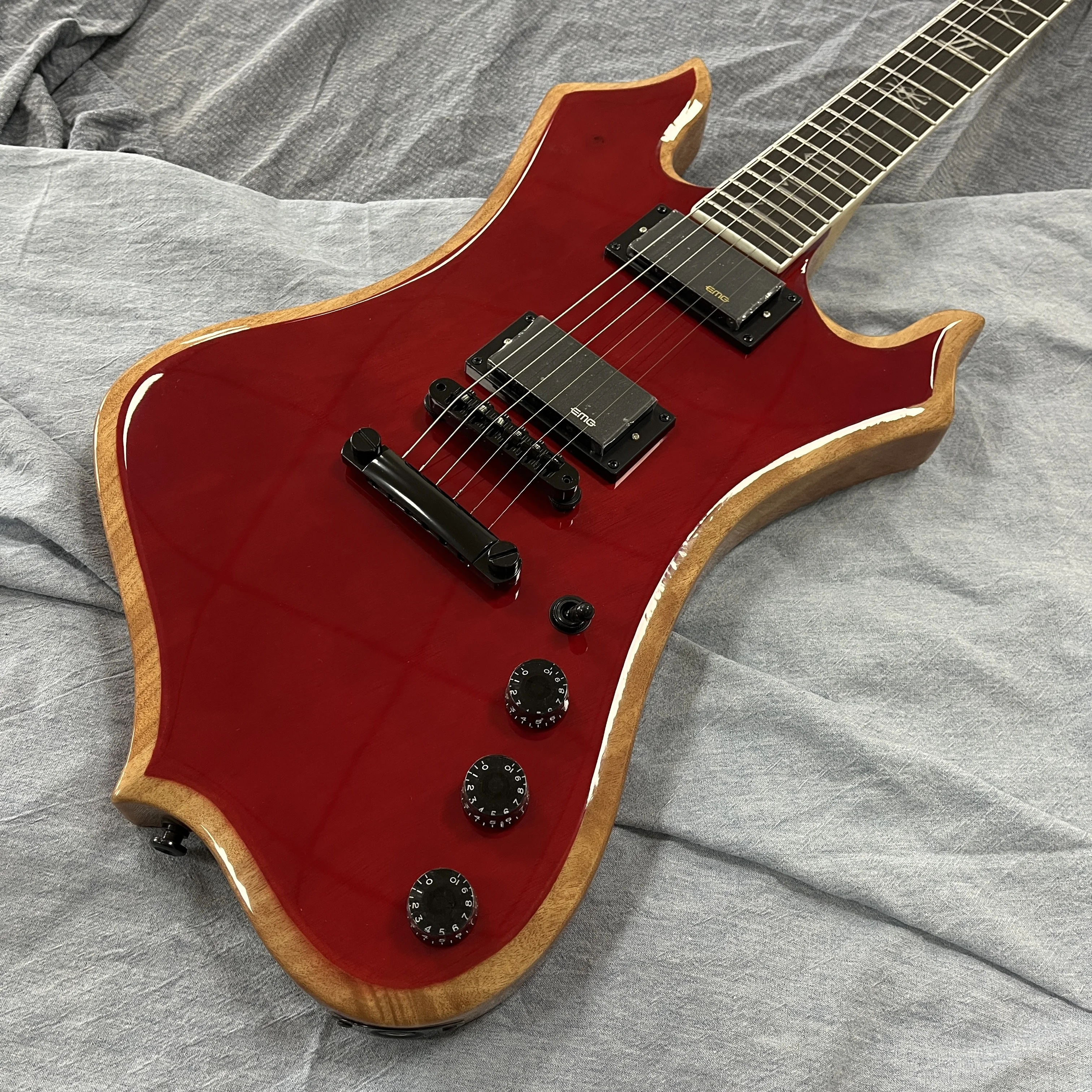 

Red Special Shape Electric Guitar Sapele Body Black Hardware HH Pickups-Electric Guitar-Themed Gift Free shipping